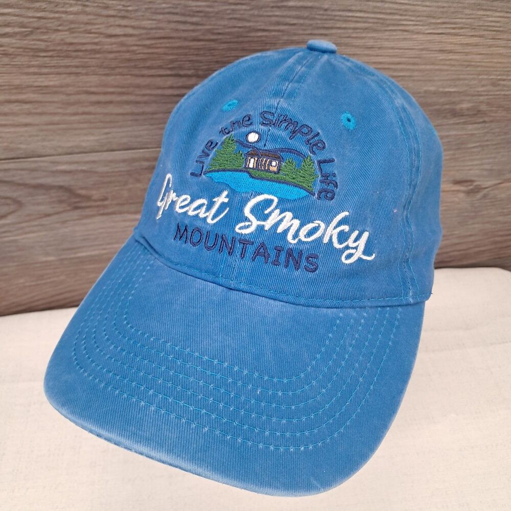 Great Smoky Mountains "Live The Simple Life" Embroidered Logo Slideback Cap Hat
